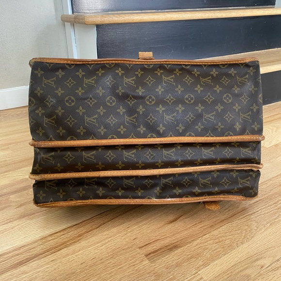 Auth Louis Vuitton Kleber Travel Bag in Monogram w/Vachetta Leather 1989 France - Picture 5 of 15